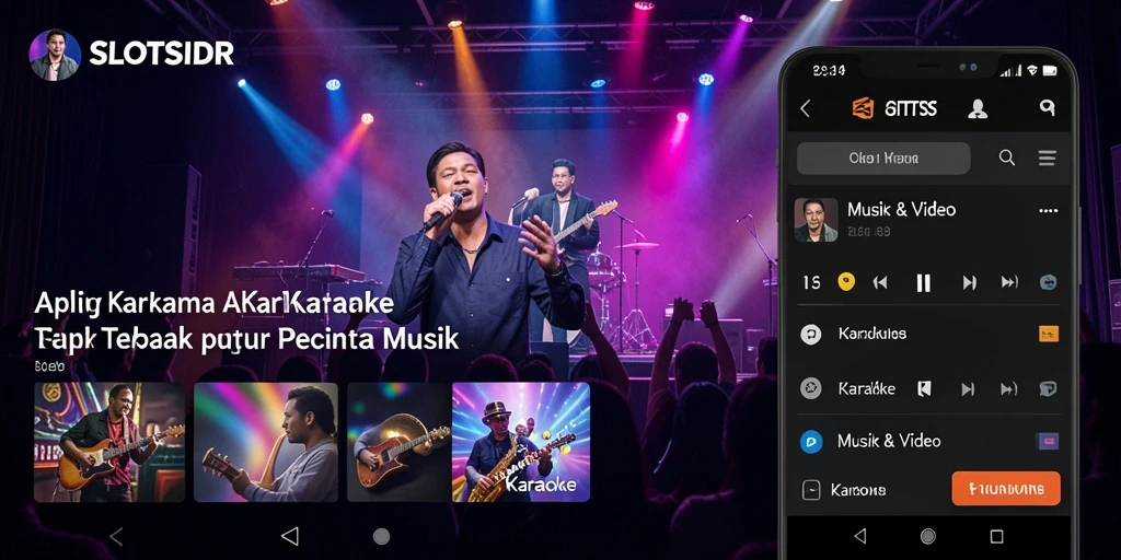 Tampilan antarmuka aplikasi Karaoke SLOTSIDR yang menarik dan fungsional.