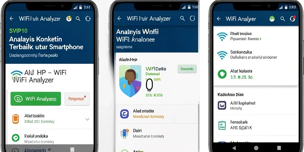 Tampilan antarmuka SVIP10 yang jelas dan informatif, menunjukkan fungsi WiFi Analyzer.