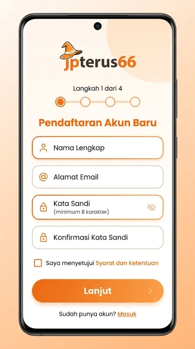 Tampilan halaman daftar jpterus66