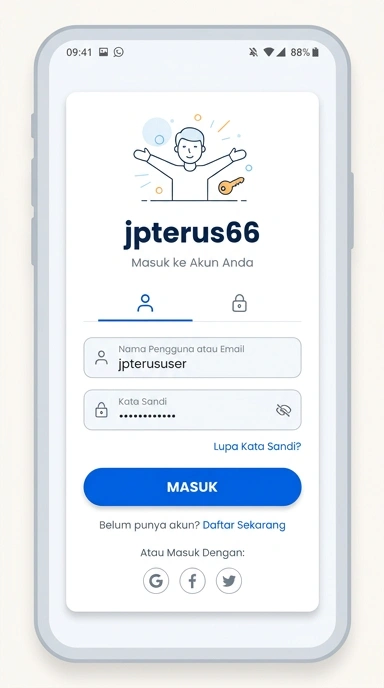 Tampilan halaman login jpterus66